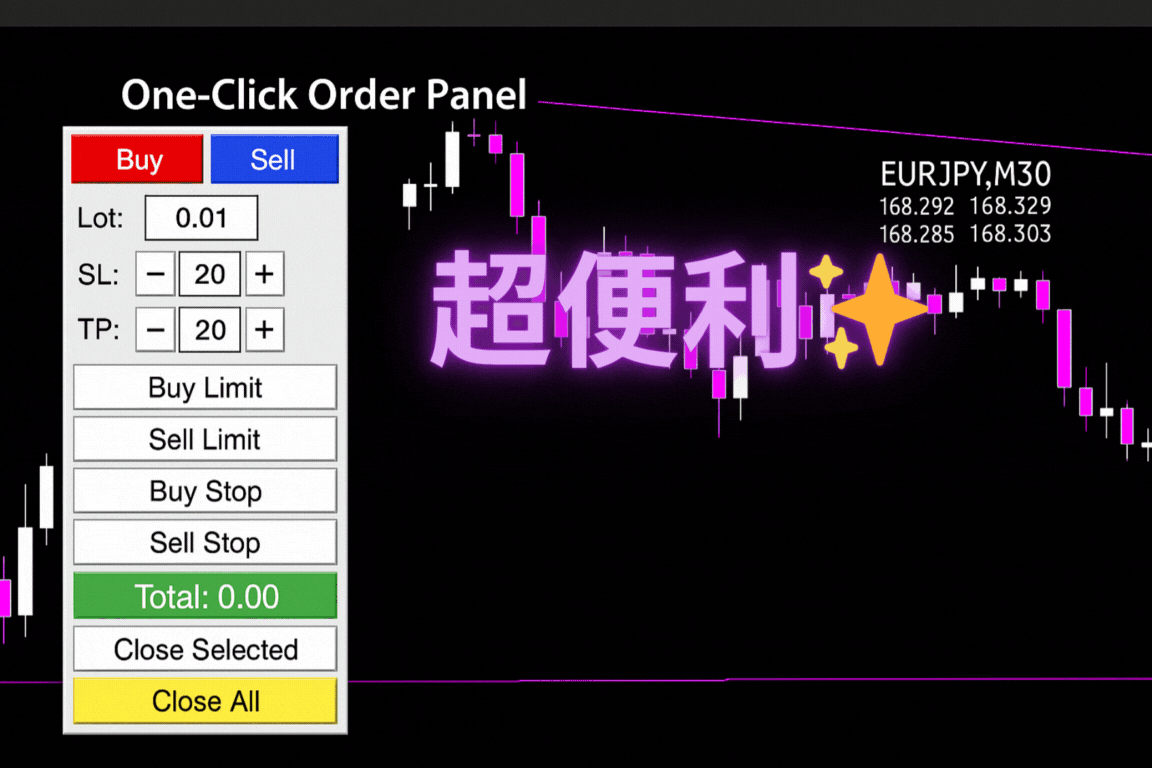 おすすめのMT4ソフト！ブレークイーブンラインの表示も可能！